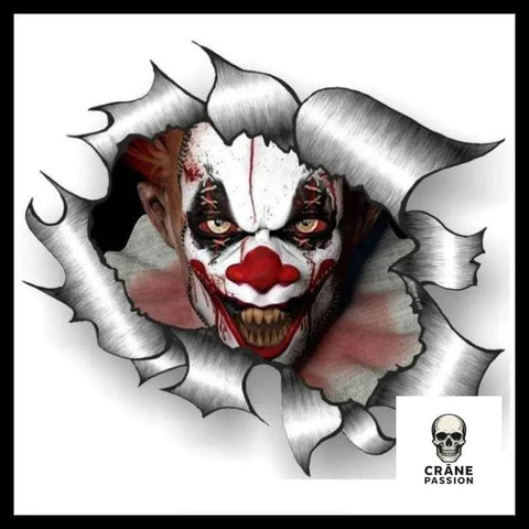 Autocollant Clown - Crâne Passion