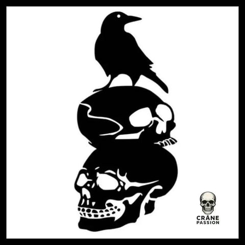 Autocollant Corbeau - Crâne Passion