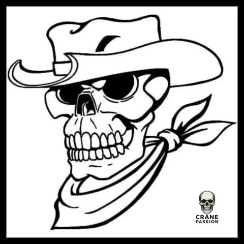 Autocollant Cowboy - Crâne Passion