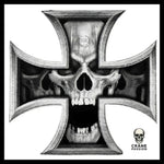 Autocollant Croix de Malte - Crâne Passion