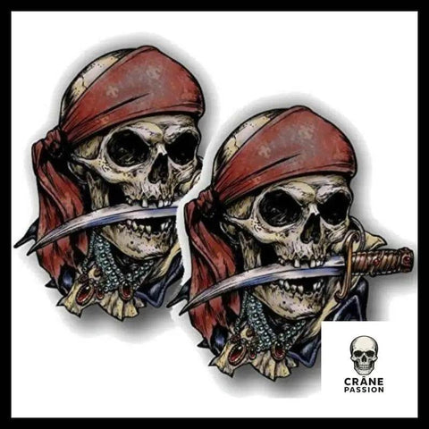 Autocollant Pirate - Crâne Passion