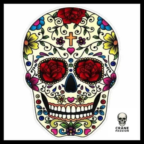 Autocollant Tête de Mort Mexicaine - Crâne Passion