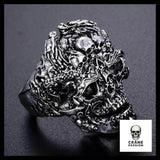 Bague Biker Homme (Acier) - Crâne Passion