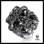 Bague Biker Homme (Acier) - Crâne Passion