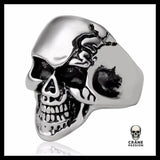 Bague Crâne Souriant (Acier) - Crâne Passion