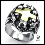 Bague Croix Homme (Acier) - Crâne Passion