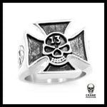 Bague Croix de Malte (Acier) - Crâne Passion