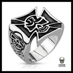 Bague Croix de Malte (Acier) - Crâne Passion