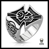 Bague Croix de Malte (Acier) - Crâne Passion
