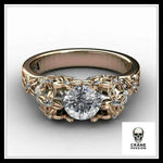 Bague Diamant Blanc Enfer (Acier) - Crâne Passion