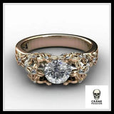 Bague Diamant Blanc Enfer (Acier) - Crâne Passion