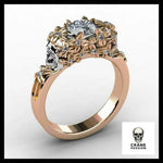 Bague Diamant Blanc Enfer (Acier) - Crâne Passion