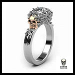 Bague Diamant Blanc Enfer (Acier) - Crâne Passion