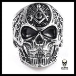 Bague Franc Maçon (Acier) - Crâne Passion
