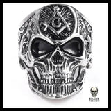 Bague Franc Maçon (Acier) - Crâne Passion