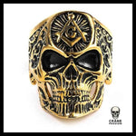 Bague Franc Maçon (Acier) - Crâne Passion