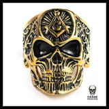 Bague Franc Maçon (Acier) - Crâne Passion
