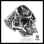 Bague Franc Maçon (Acier) - Crâne Passion