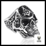 Bague Franc Maçon (Acier) - Crâne Passion