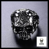 Bague Franc Maçon Homme (Acier) - Crâne Passion