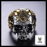 Bague Franc Maçon Homme (Acier) - Crâne Passion