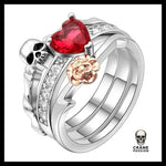 Bague Gothique Love (Acier) - Crâne Passion