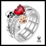 Bague Gothique Love (Acier) - Crâne Passion