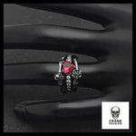 Bague Gothique Love (Acier) - Crâne Passion