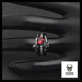 Bague Gothique Love (Acier) - Crâne Passion