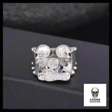 Bague Motard Rétro (Acier) - Crâne Passion