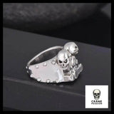Bague Motard Rétro (Acier) - Crâne Passion