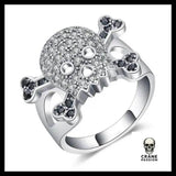 Bague Pirate Diamonds (Acier) - Crâne Passion