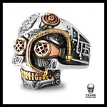 Bague Steampunk (Argent) - Crâne Passion
