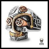 Bague Steampunk (Argent) - Crâne Passion