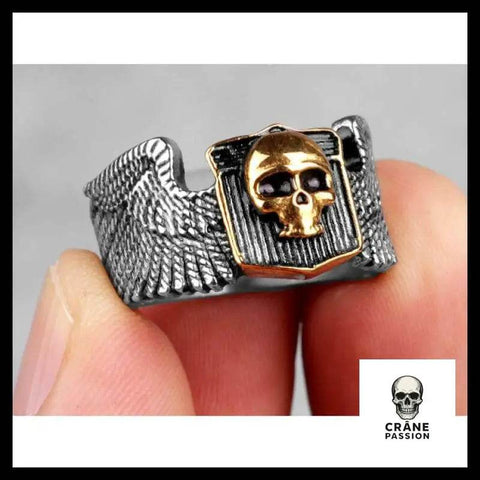 Bague Tête de Mort Ailée - Crâne Passion