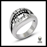 Bague Tête de Mort Dent Vampire - Crâne Passion