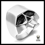 Bague Tête de Mort Géométrique (Acier) - Crâne Passion