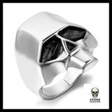 Bague Tête de Mort Géométrique (Acier) - Crâne Passion