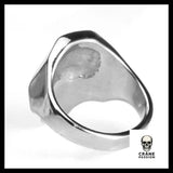 Bague Tête de Mort Géométrique (Acier) - Crâne Passion