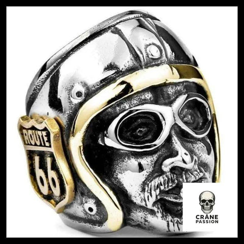 Bague Tête de Mort Motard - Crâne Passion