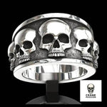 Bague Tête de Mort Multi Crânes - Crâne Passion