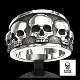 Bague Tête de Mort Multi Crânes - Crâne Passion