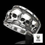 Bague Tête de Mort Multi Crânes - Crâne Passion