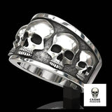Bague Tête de Mort Multi Crânes - Crâne Passion