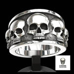 Bague Tête de Mort Multi Crânes - Crâne Passion