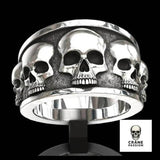 Bague Tête de Mort Multi Crânes - Crâne Passion