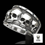 Bague Tête de Mort Multi Crânes - Crâne Passion