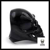Bague Tête de Mort Noire (Acier) - Crâne Passion