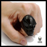 Bague Tête de Mort Noire (Acier) - Crâne Passion