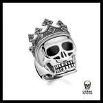 Bague Tête de Mort Roi En Argent - Crâne Passion